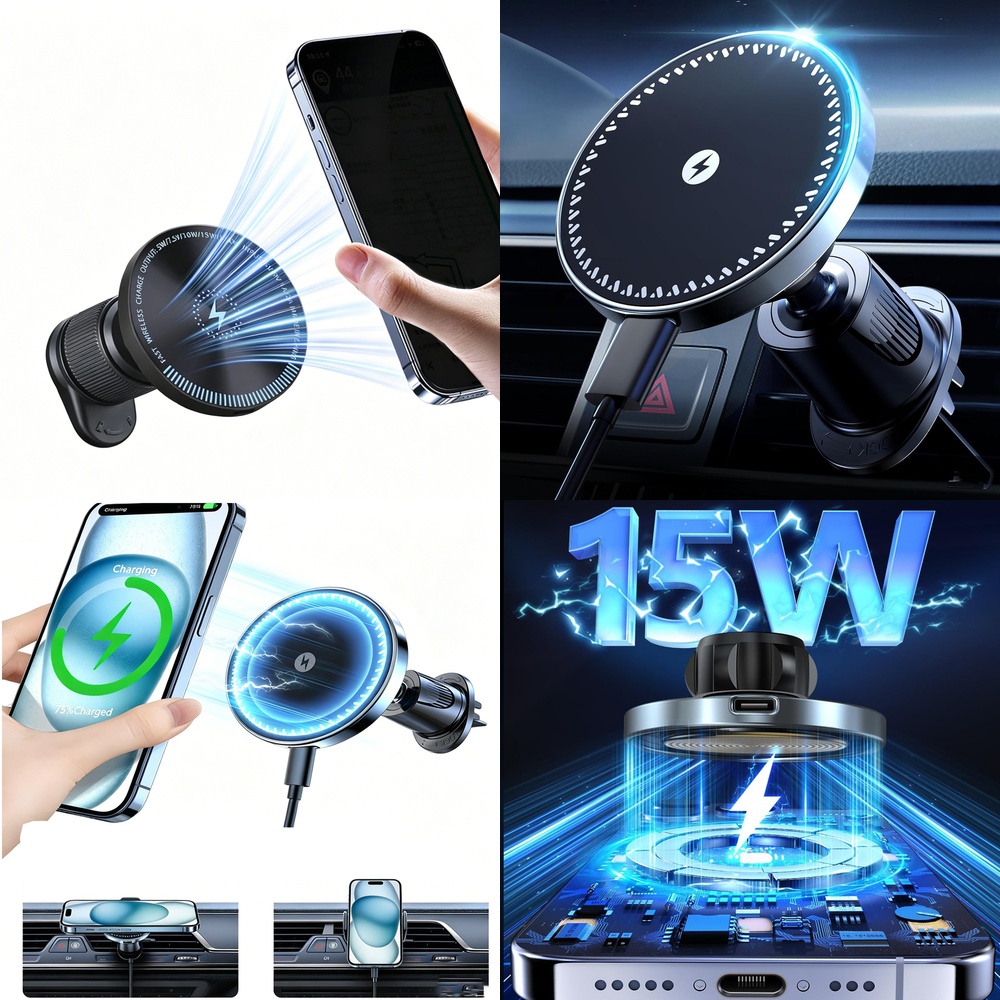 Phone Accessories Trending Products - Nuevo Cargador Inalámbrico Magnético para Coche