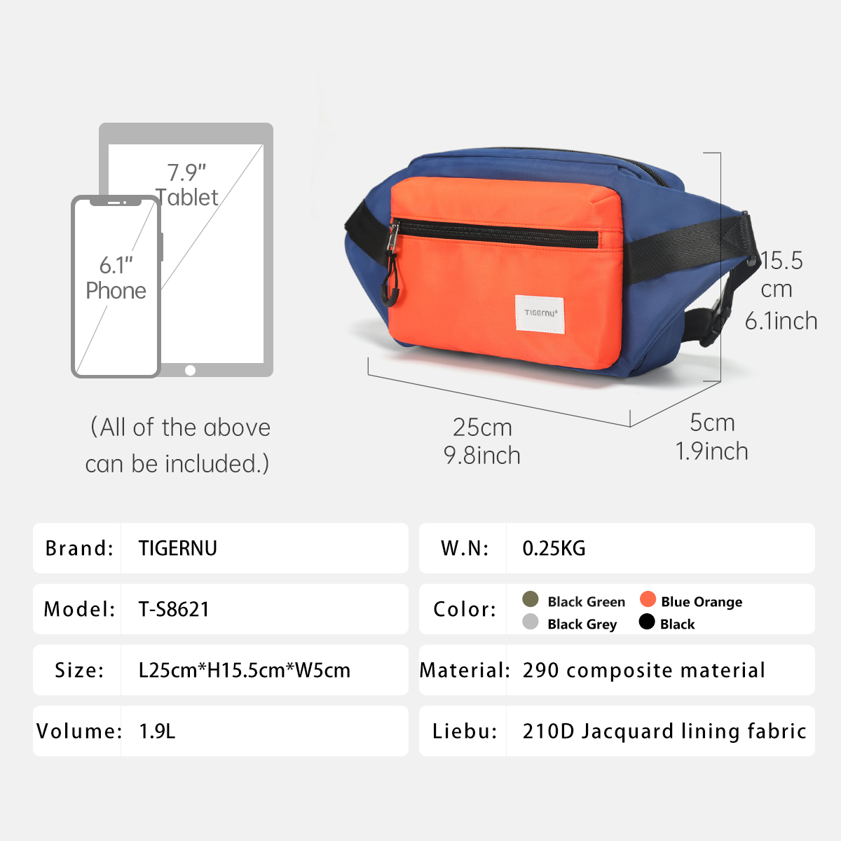 Tigernu bolso de pecho para ho - Phone Accessories For Men reseña y precio