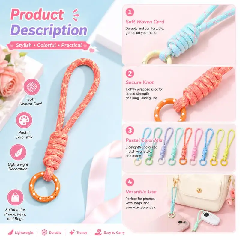 Llavero tejido a mano para tel - Phone Accessories Jewelry reseña y precio